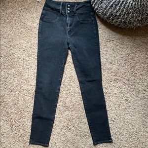 High waisted black skinny jeans